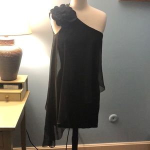 Black asymmetrical dress